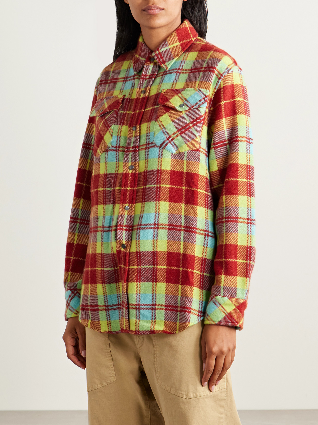 God's True Cashmere Checked Cashmere Shirt In Multi