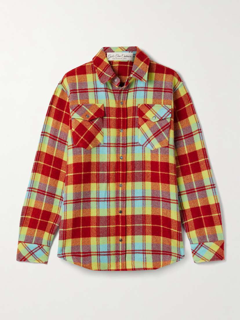 God’s True Cashmere Checked Cashmere Shirt