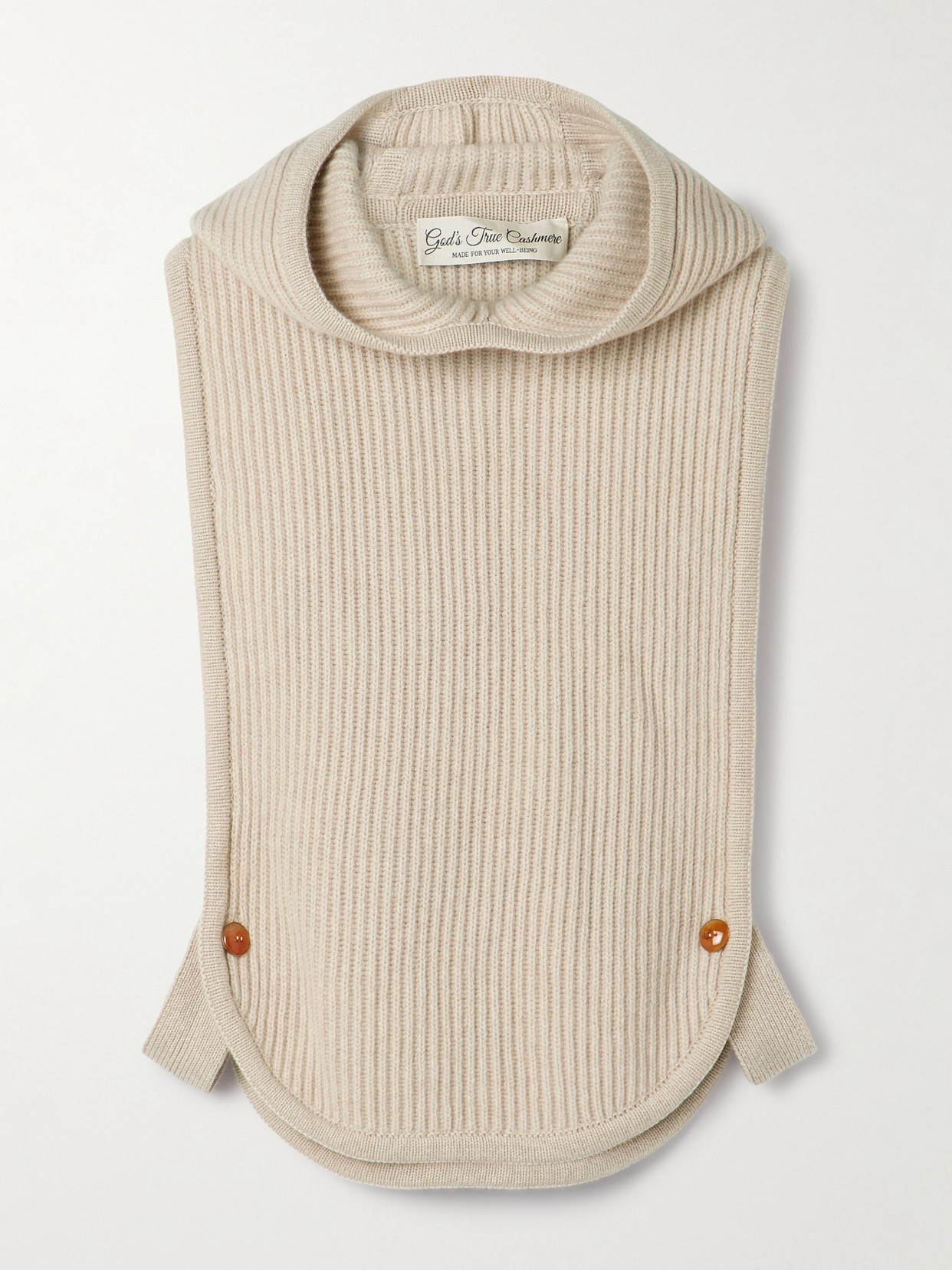 God's True Cashmere Hooded Ribbed Cashmere Tank In Brown