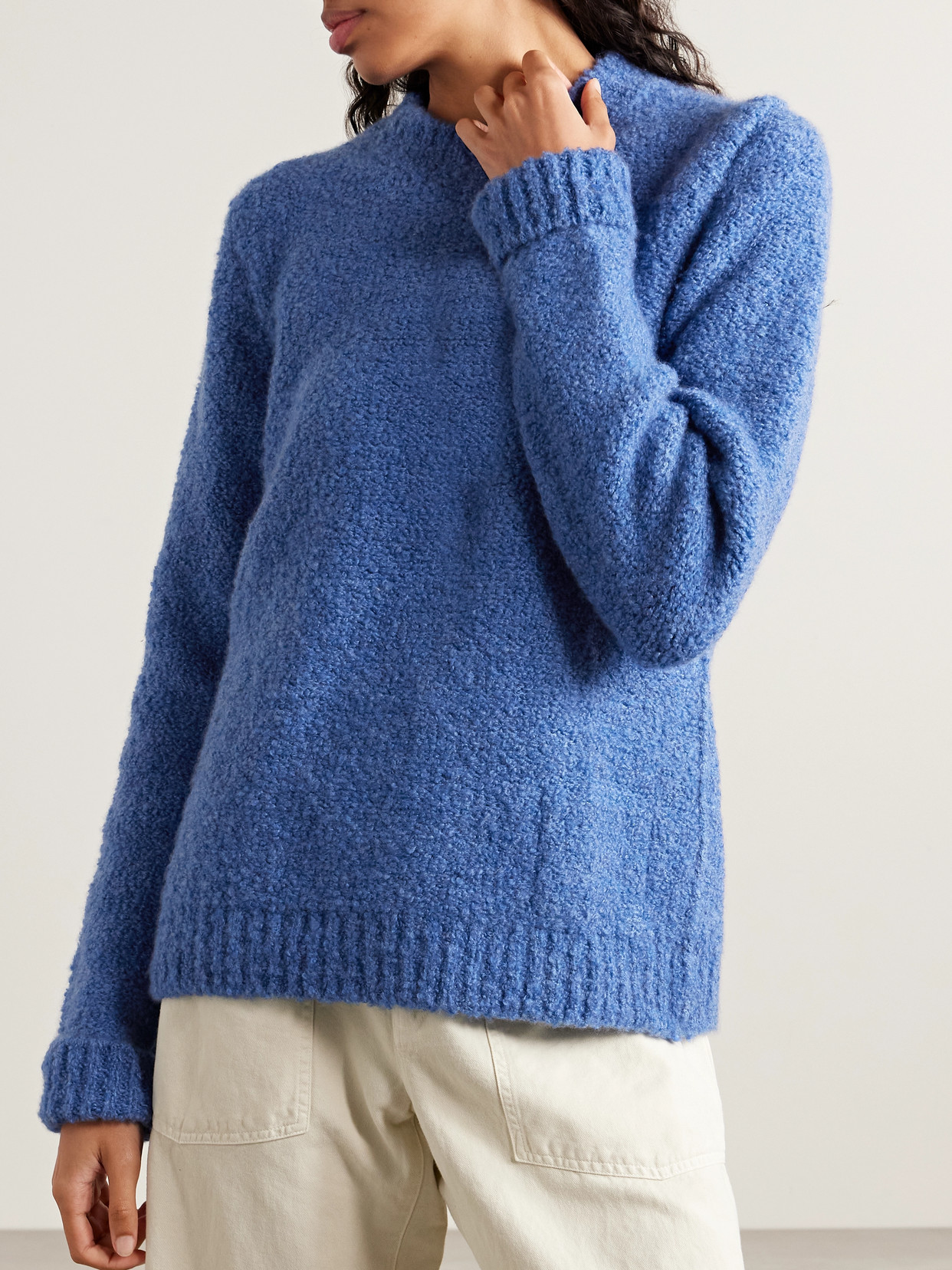 God's True Cashmere Cloud Cashmere-bouclé Sweater In Blue