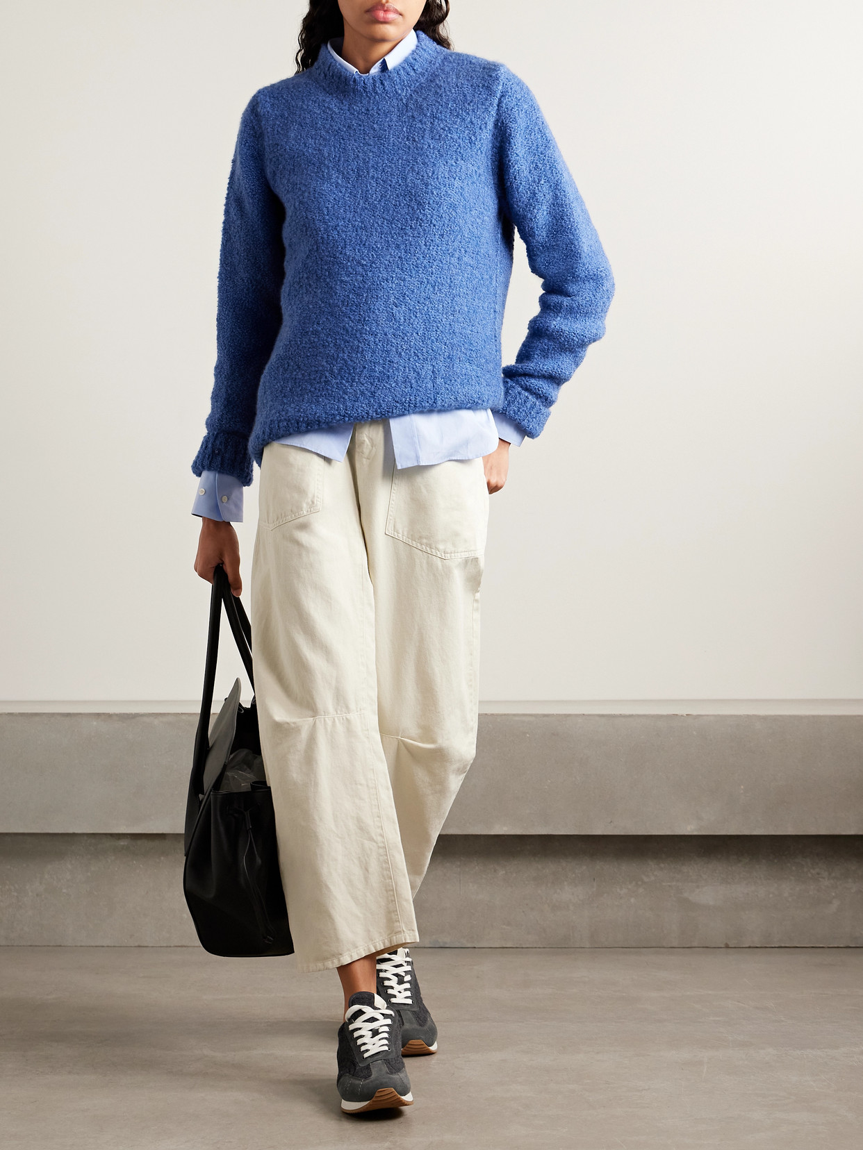 God's True Cashmere Cloud Cashmere-bouclé Sweater In Blue