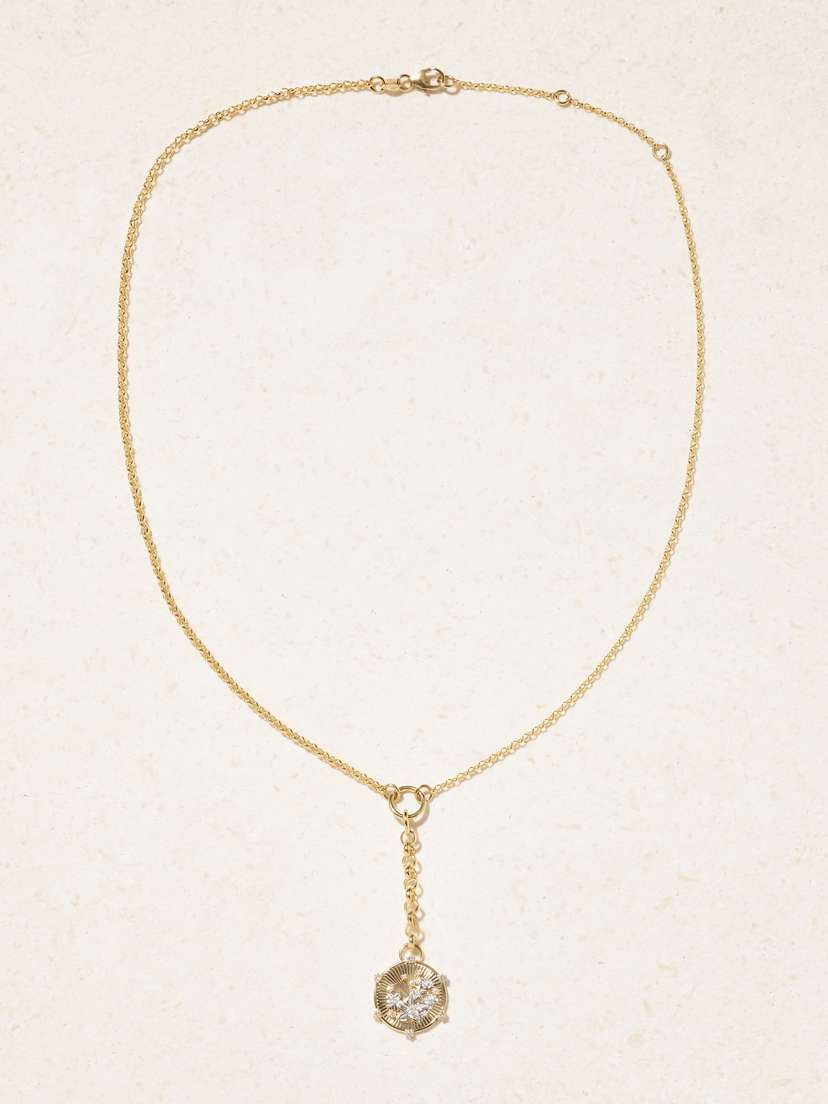 Foundrae Resilience Blossoms Mixed Belcher 18-karat Yellow And White Gold Diamond Necklace