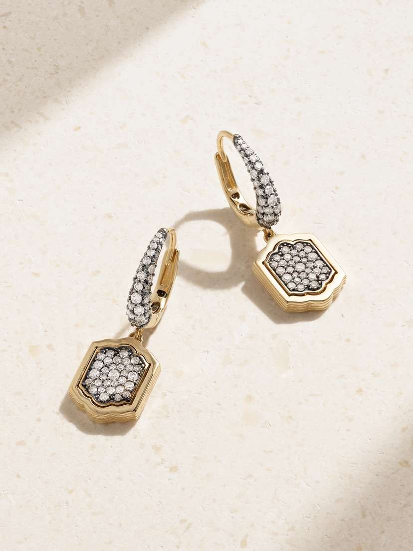 Lucy Delius Athena's Mirror Rhodium-plated 14-karat Recycled Gold Diamond Earrings