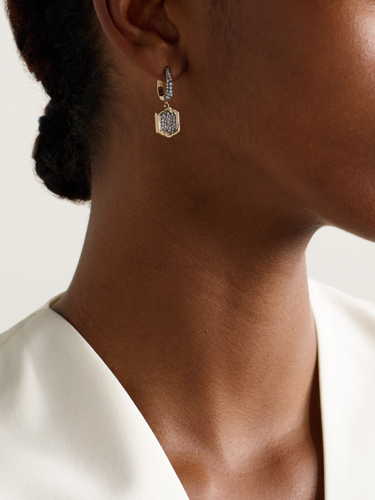 Lucy Delius Athena's Mirror Rhodium-plated 14-karat Recycled Gold Diamond Earrings In Gold