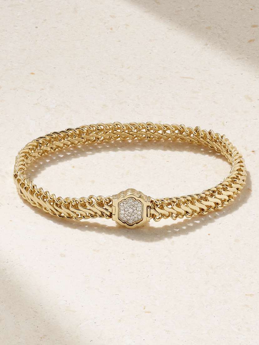 Lucy Delius Snakelet 14-karat Gold Diamond Bracelet