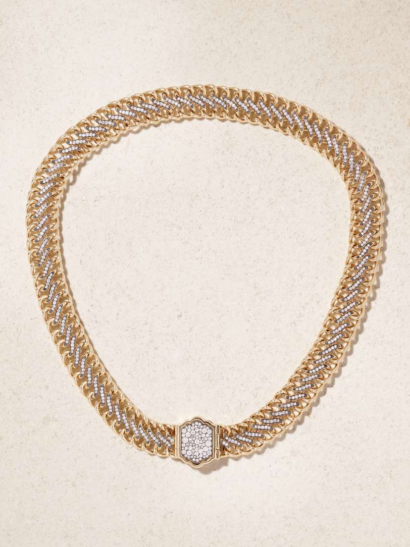 Lucy Delius Medusa 14-karat Recycled Gold Diamond Necklace