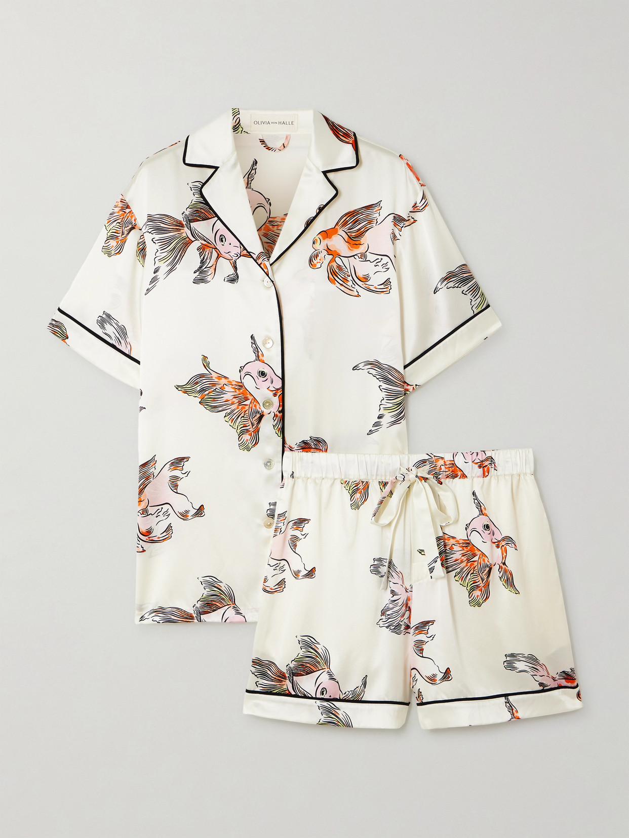 Olivia Von Halle Ingo Printed Silk-satin Pyjama Set