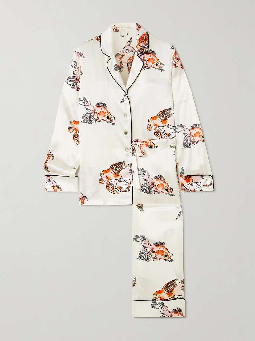 Olivia von Halle Lila Silk-satin Pajama Set