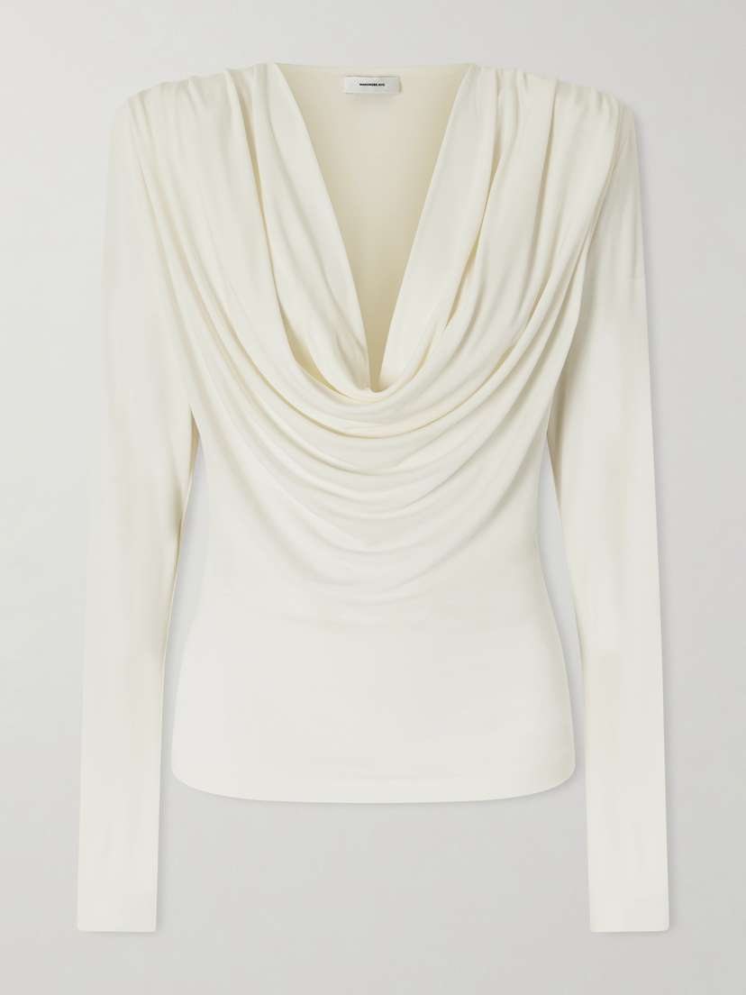 Wardrobe.NYC Draped Crepe-jersey Top