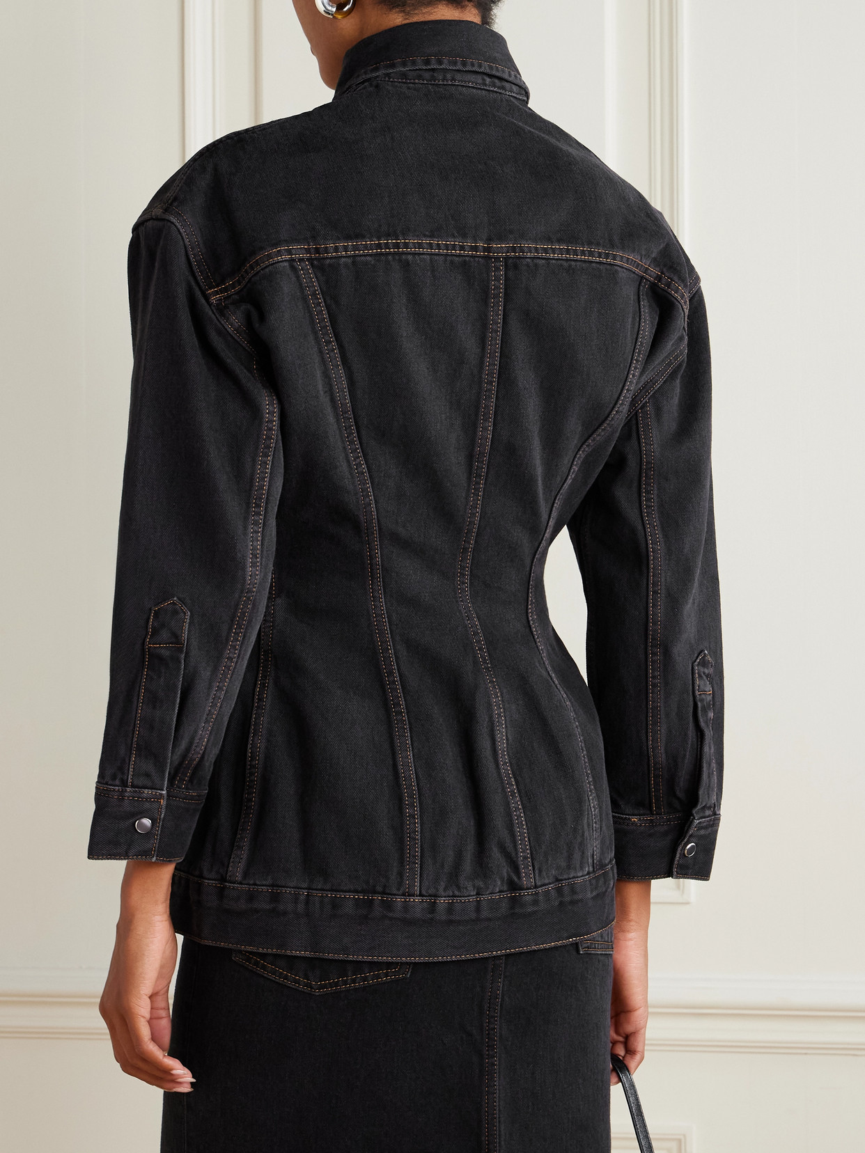 Wardrobe.nyc Contour Denim Jacket In Black