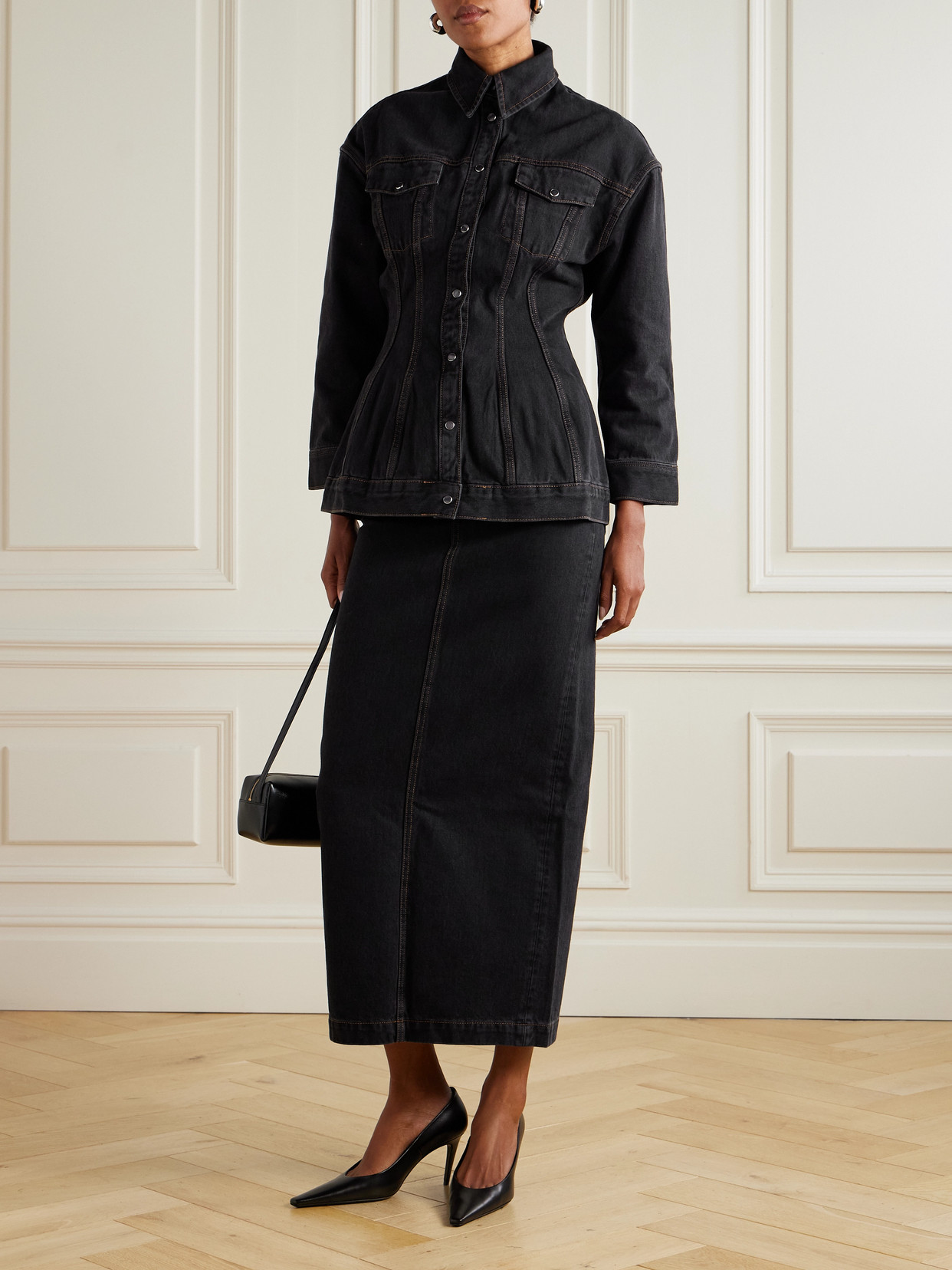 Wardrobe.nyc Contour Denim Jacket In Black