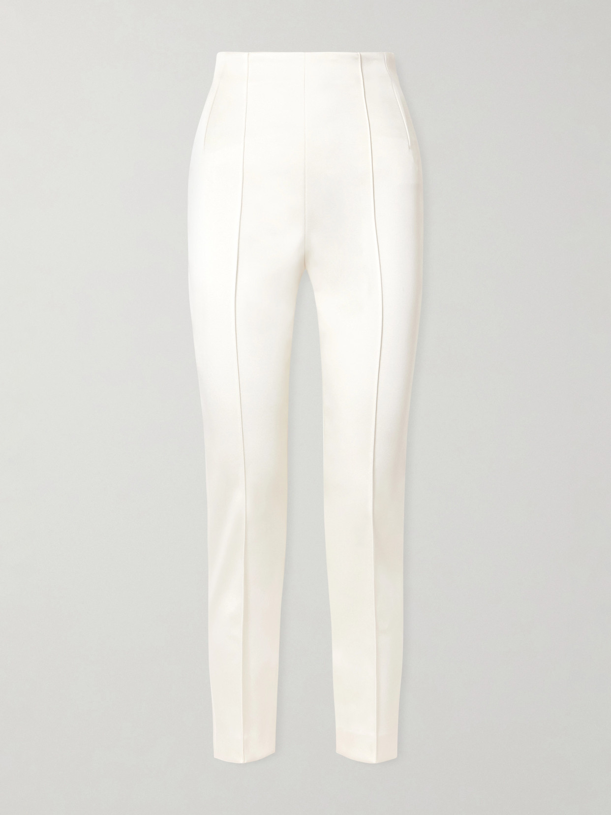 Wardrobe.nyc Recycled-satin Crepe Tapered Pants In White