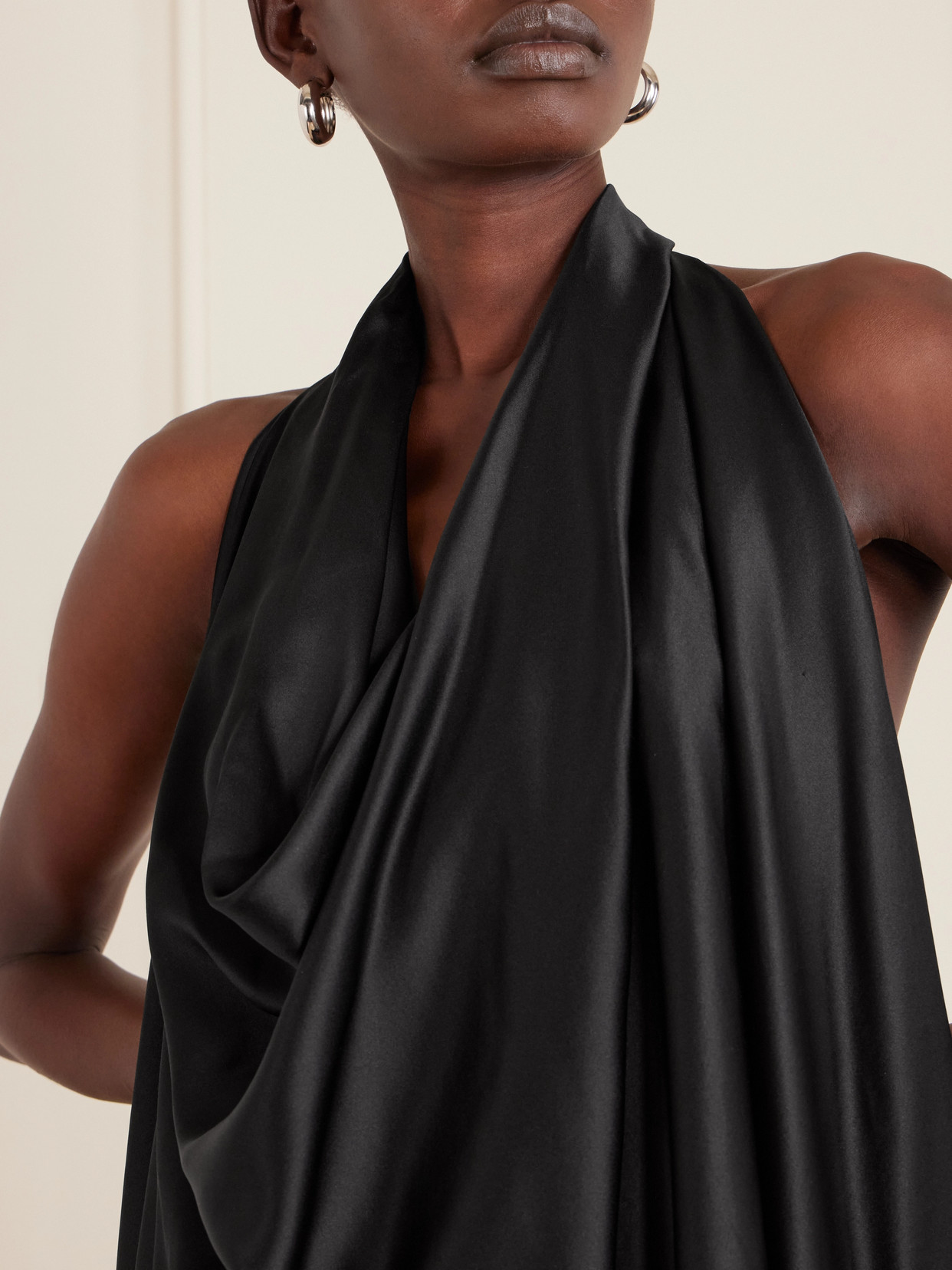 Wardrobe. Nyc - Draped Silk-Satin Halterneck Top