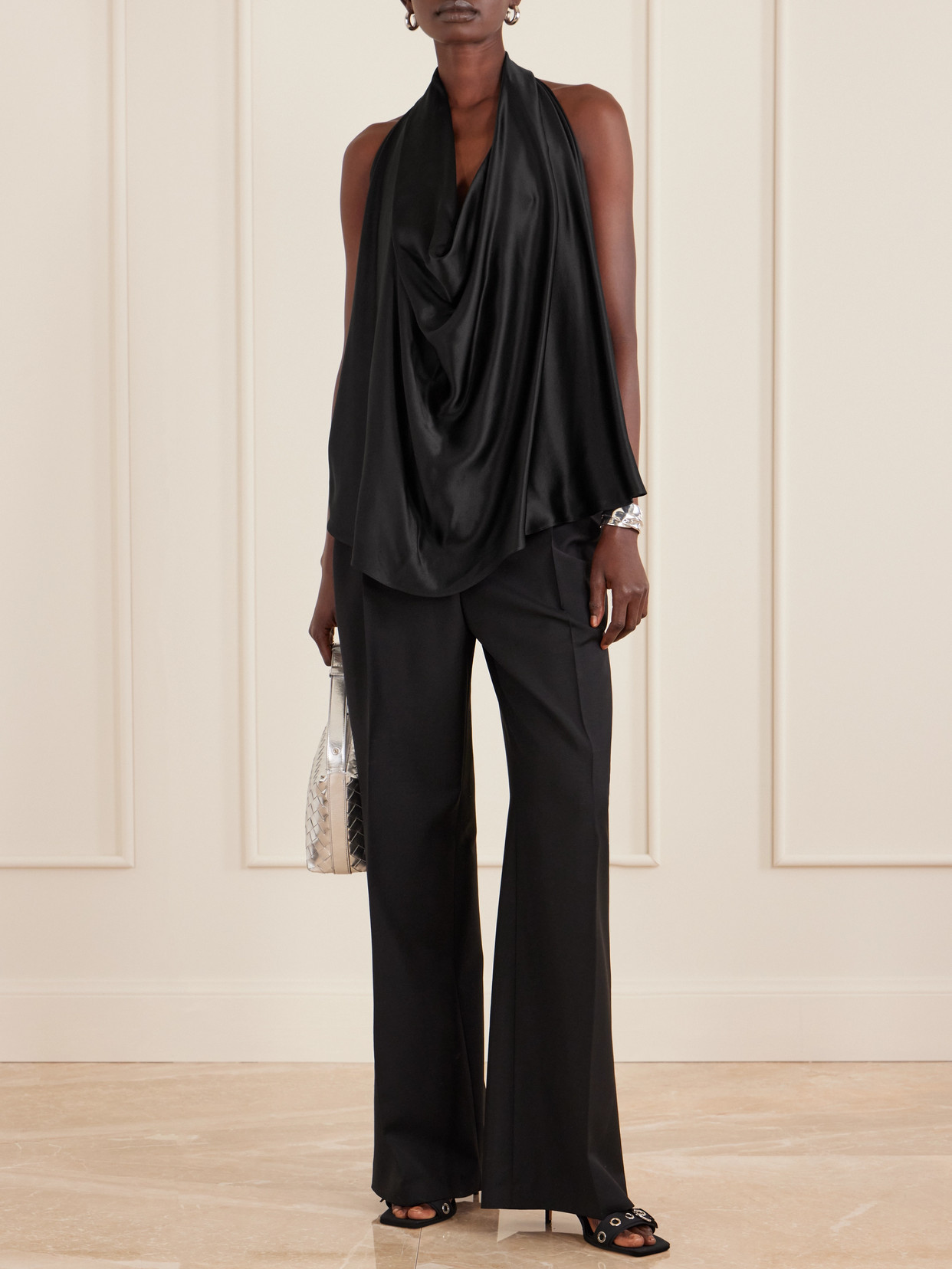 Wardrobe. Nyc - Draped Silk-Satin Halterneck Top