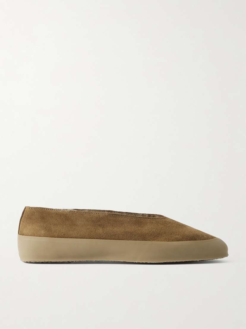 Le Monde Béryl Shearling-lined Suede Ballet Flats
