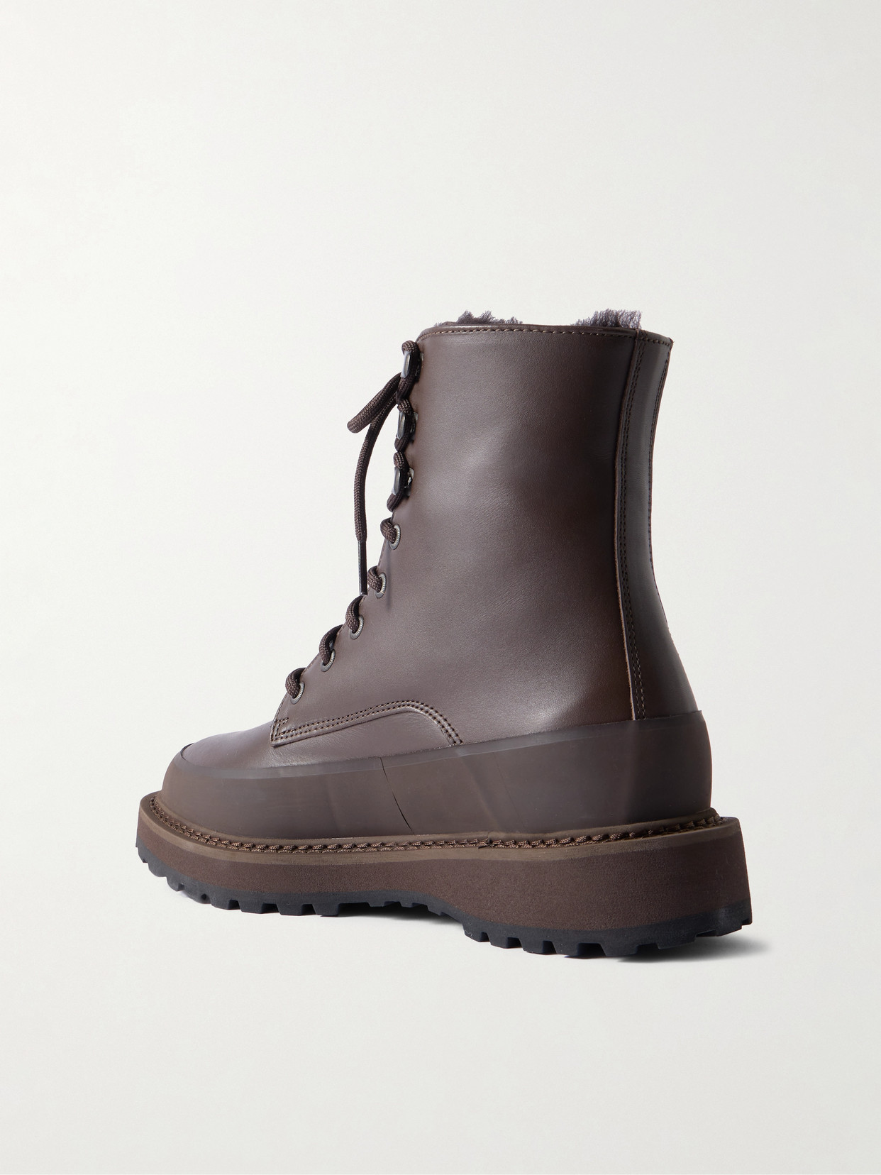 Le Monde Beryl Dolomite Shearling-lined Leather Ankle Boots In Brown