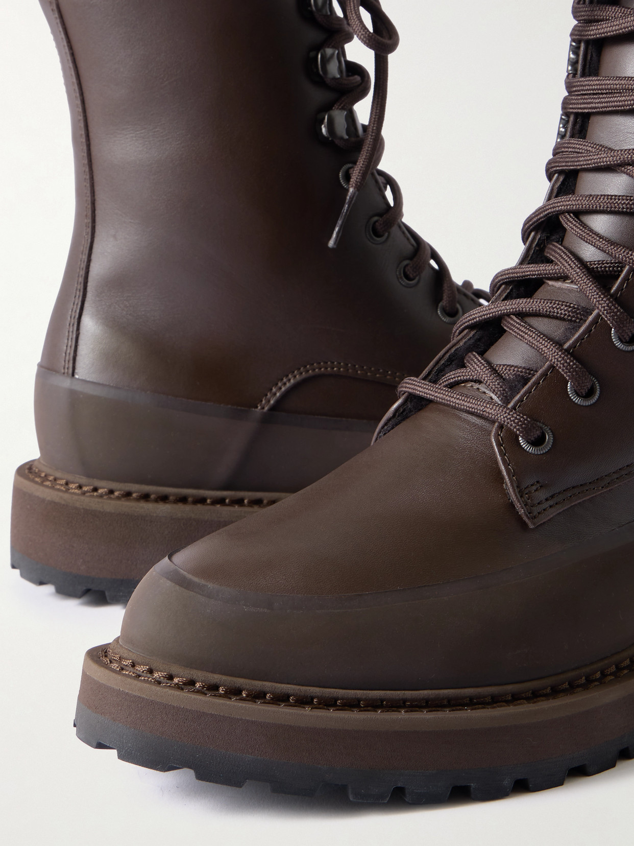 Le Monde Beryl Dolomite Shearling-lined Leather Ankle Boots In Brown