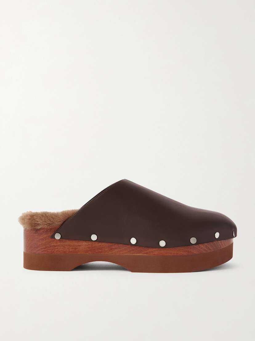 Le Monde Béryl Agnes Shearling-lined Leather Clogs