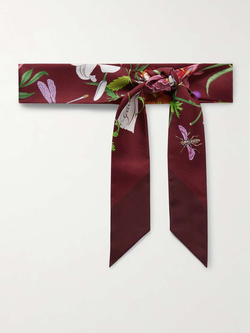 Gucci Flora Printed Silk-twill Scarf