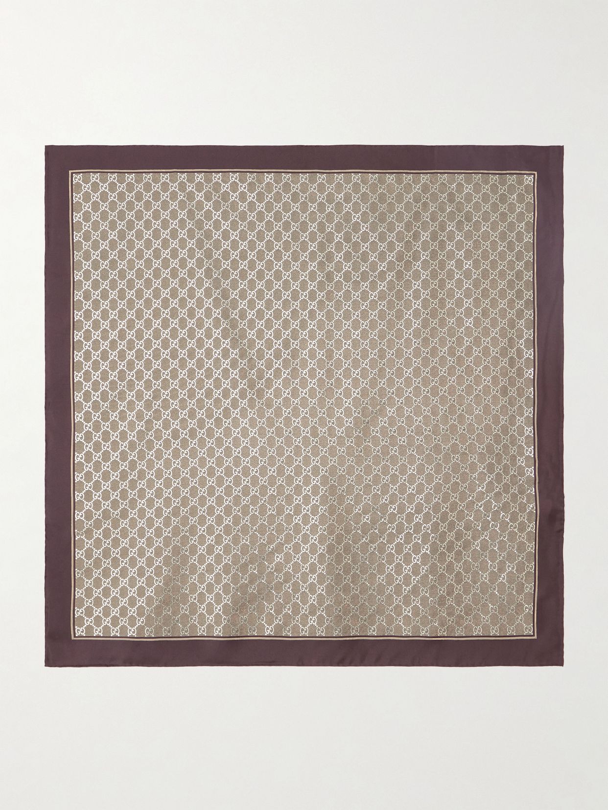 printed metallic silk twill scarf