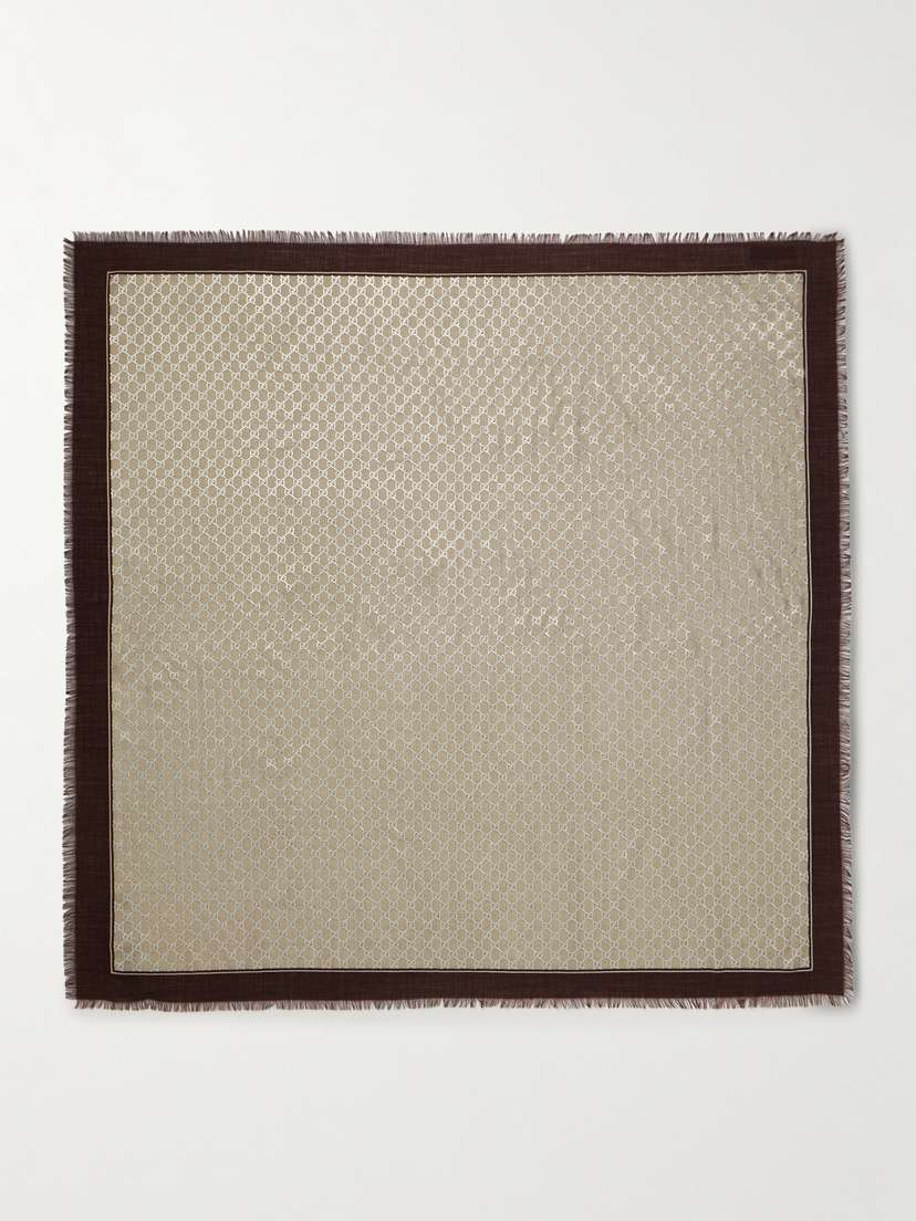 Gucci Frayed Metallic Wool-jacquard Scarf