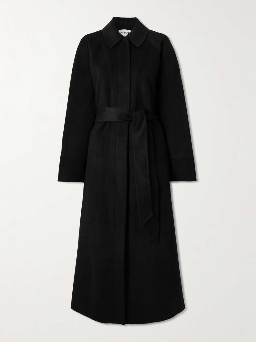 Tove Yoonmi Belted Brushed Wool-blend Coat