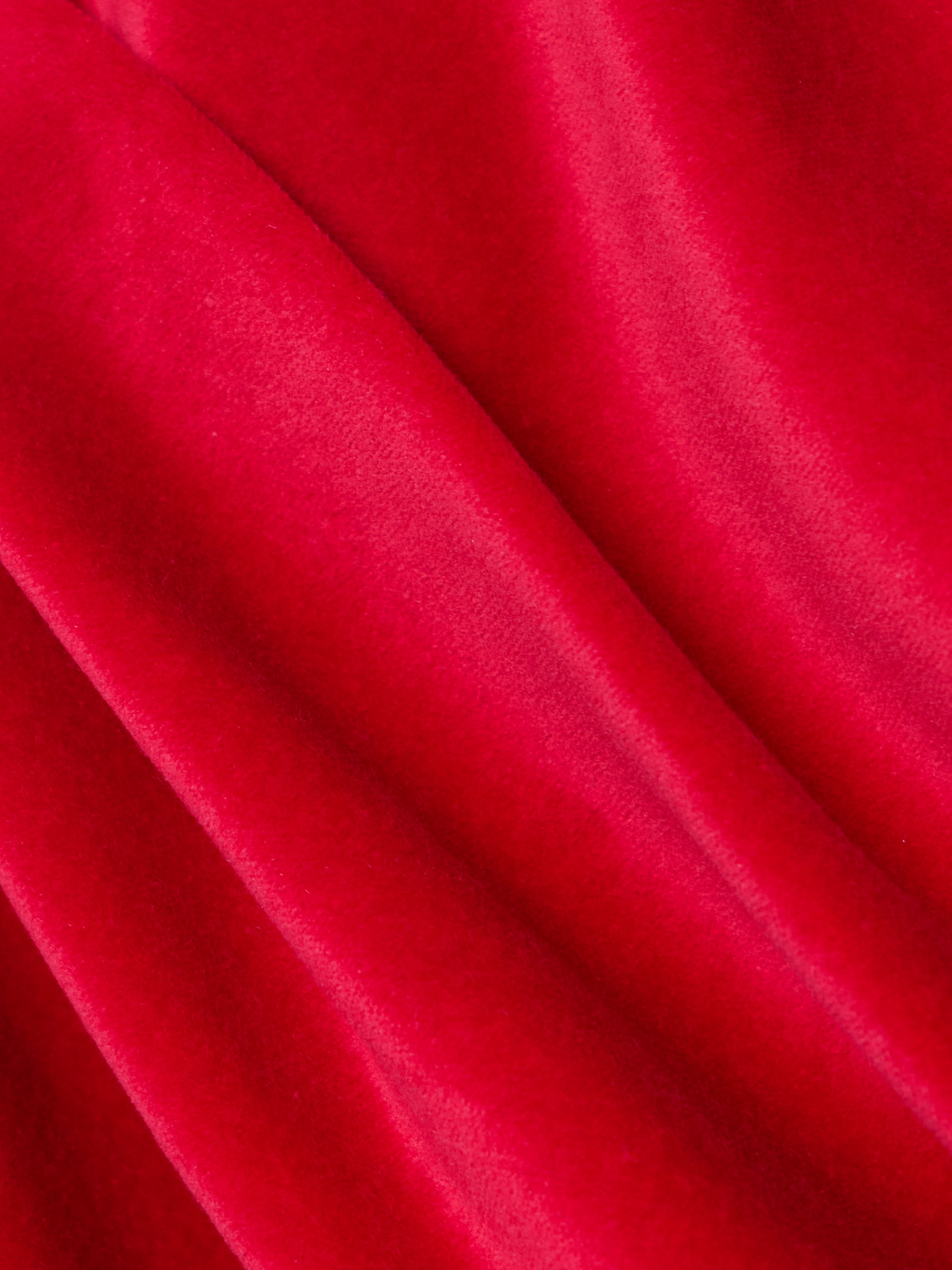 Tove Izel Stretch-cotton And Modal-blend Velvet Bandeau Top In Red