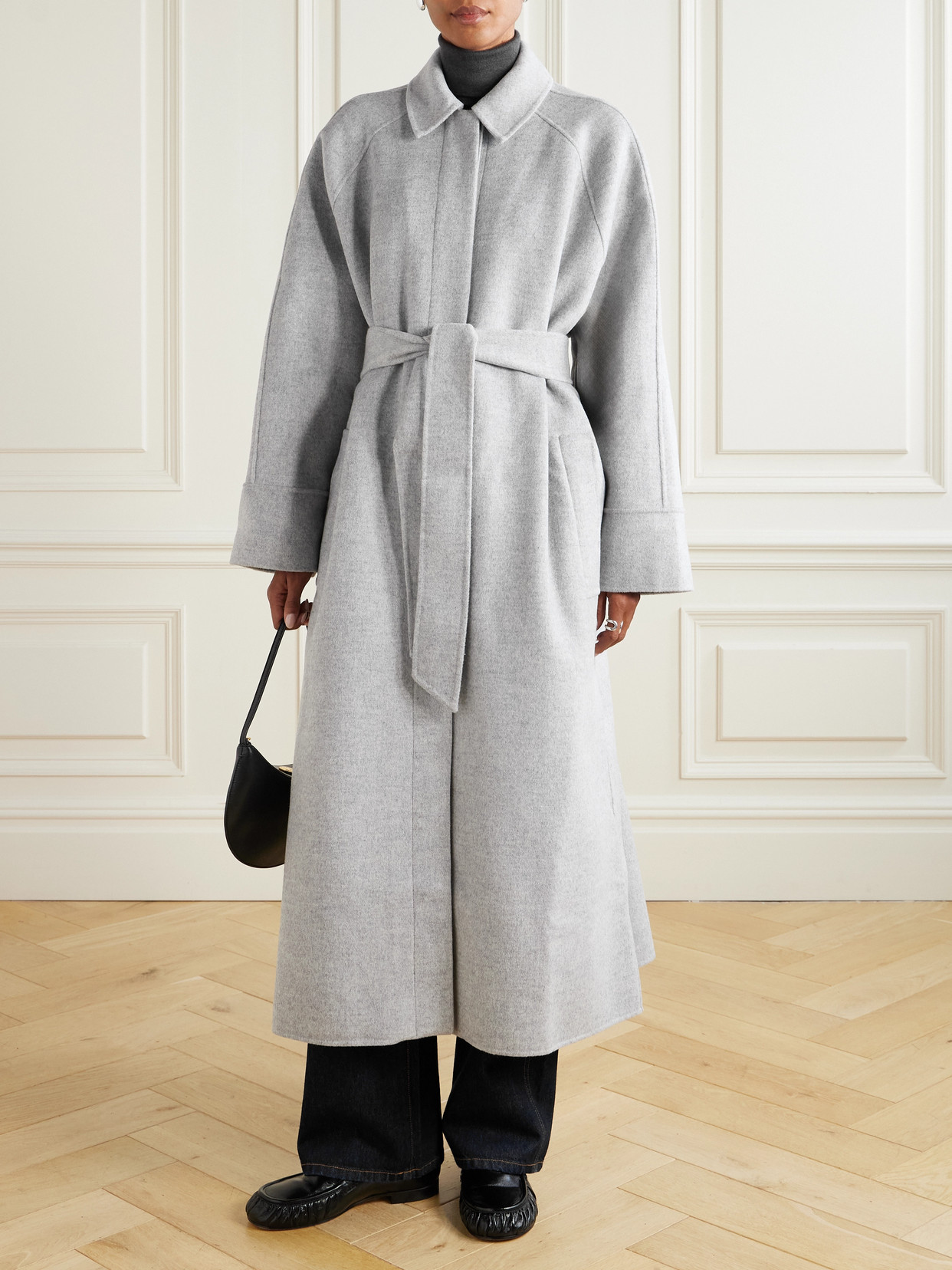 Yoonmi Belted Brushed Wool-Blend Coat