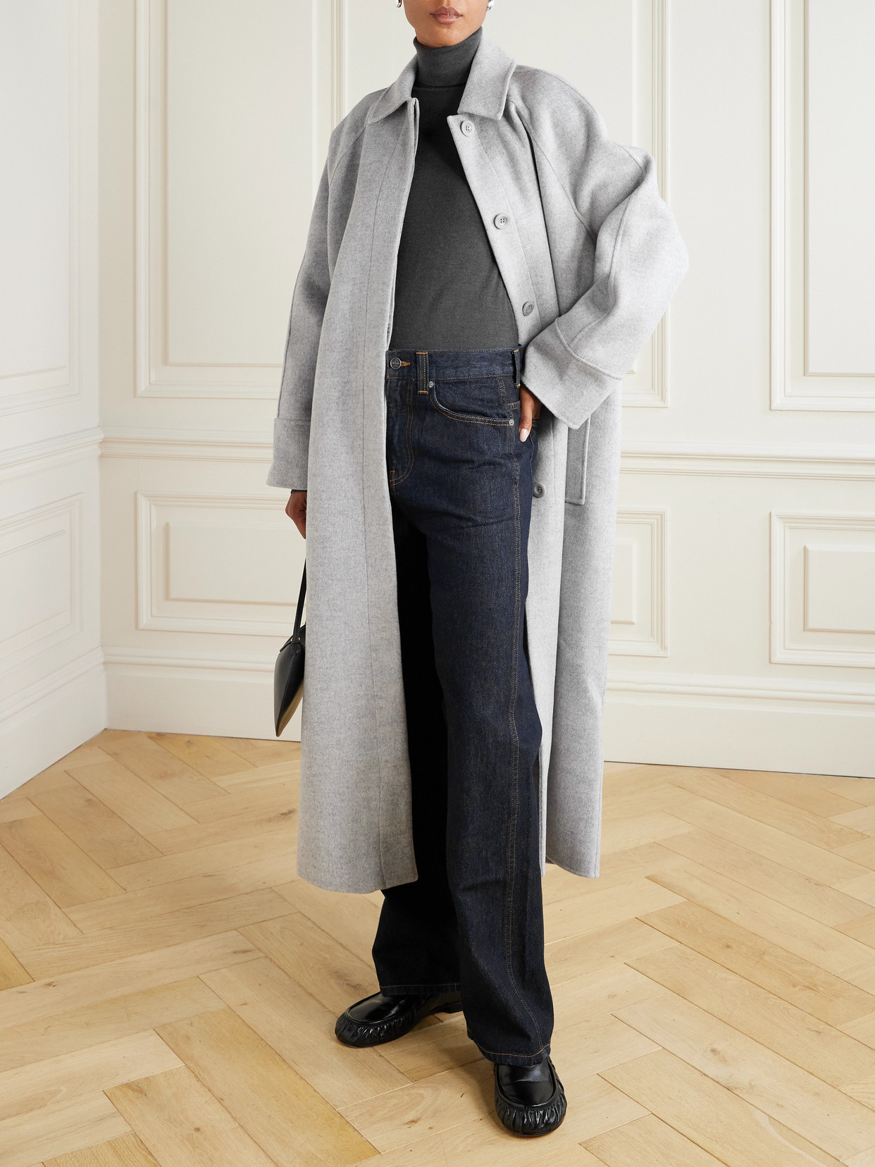 Yoonmi Belted Brushed Wool-Blend Coat