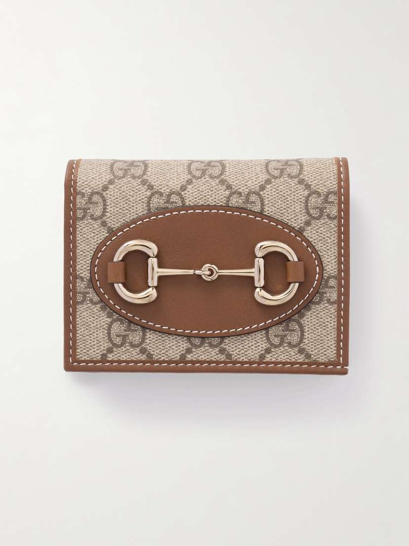 Gucci 1955 Horsebit-detailed Printed Coated-canvas And Leather Wallet