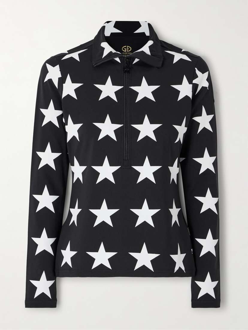 Goldbergh Lunaria Metallic Printed Stretch Recycled-jersey Base Layer