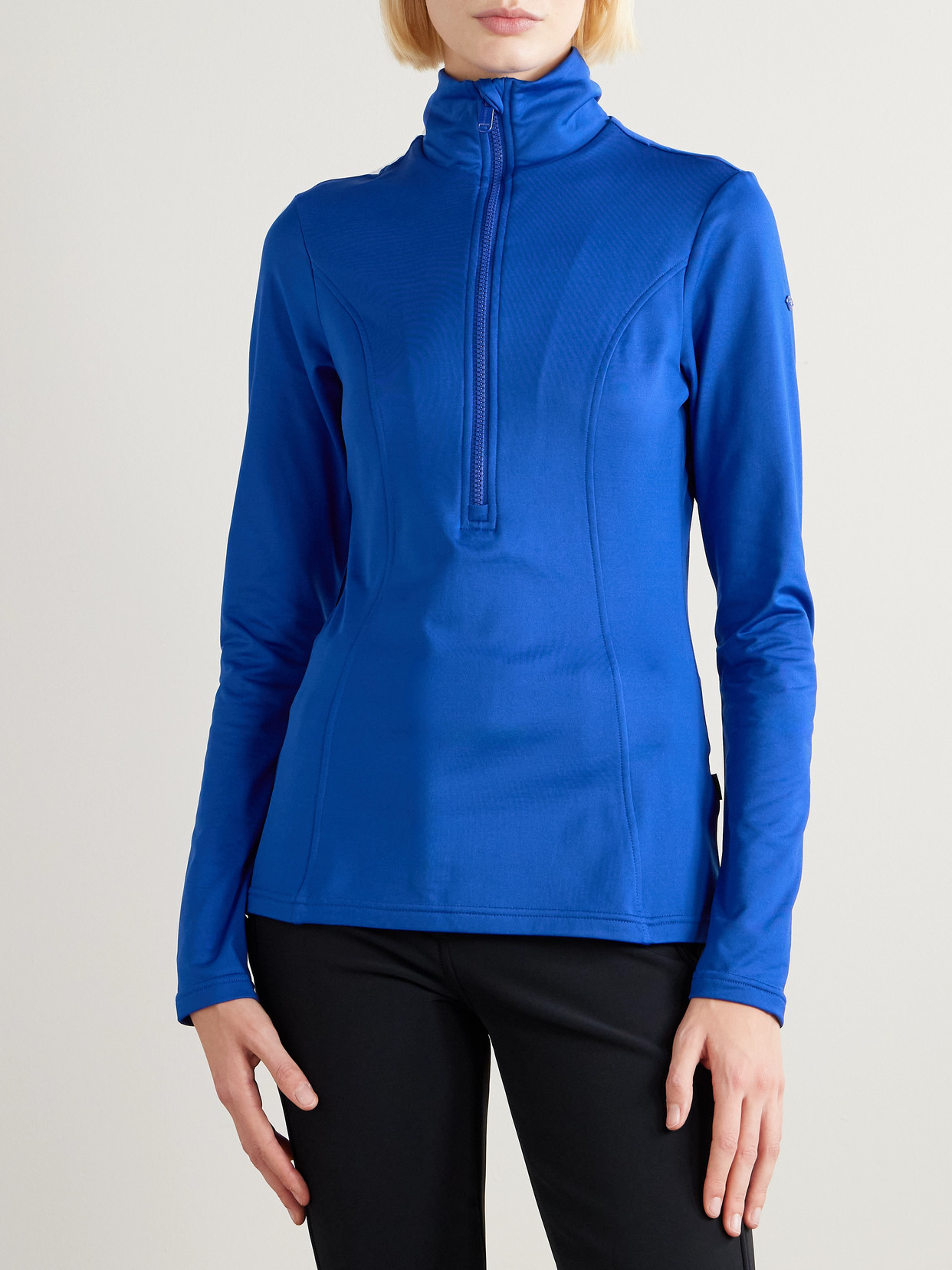 Goldbergh Serena Stretch Recycled-jersey Half-zip Top In Blue