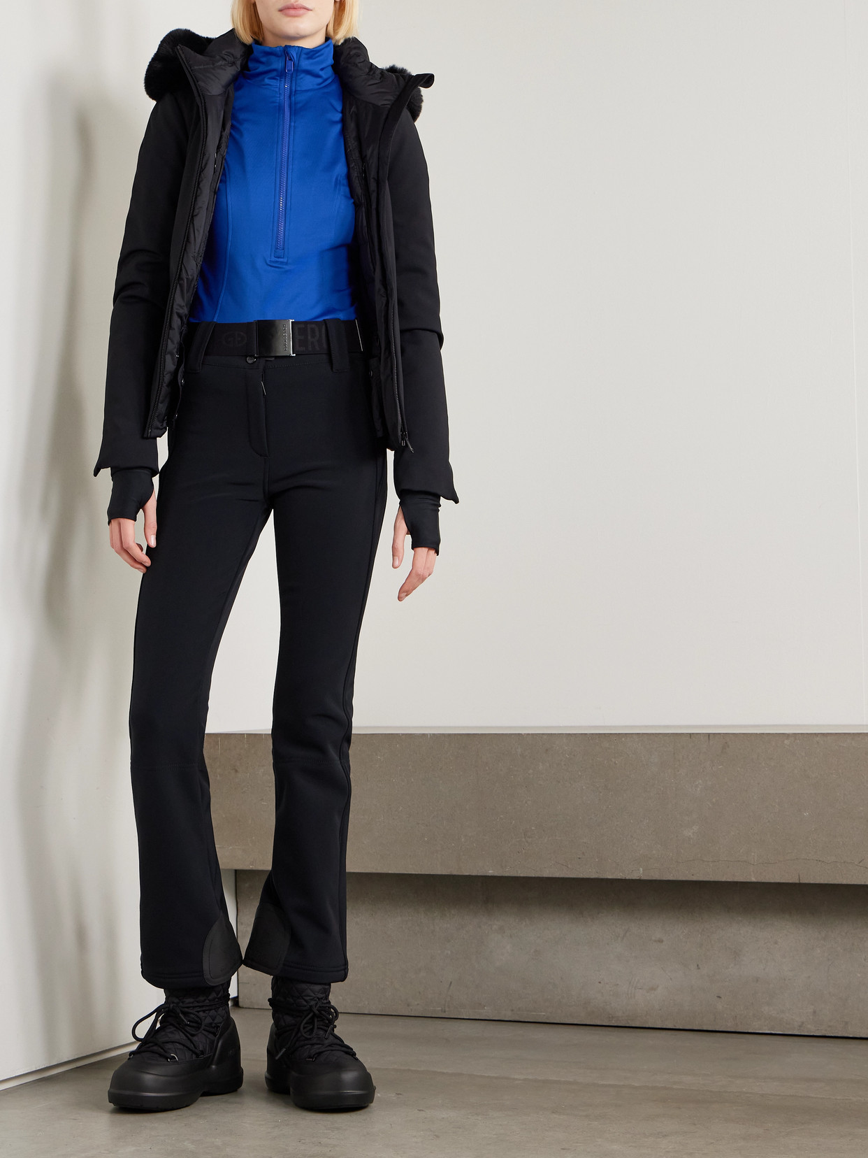 Goldbergh Serena Stretch Recycled-jersey Half-zip Top In Blue