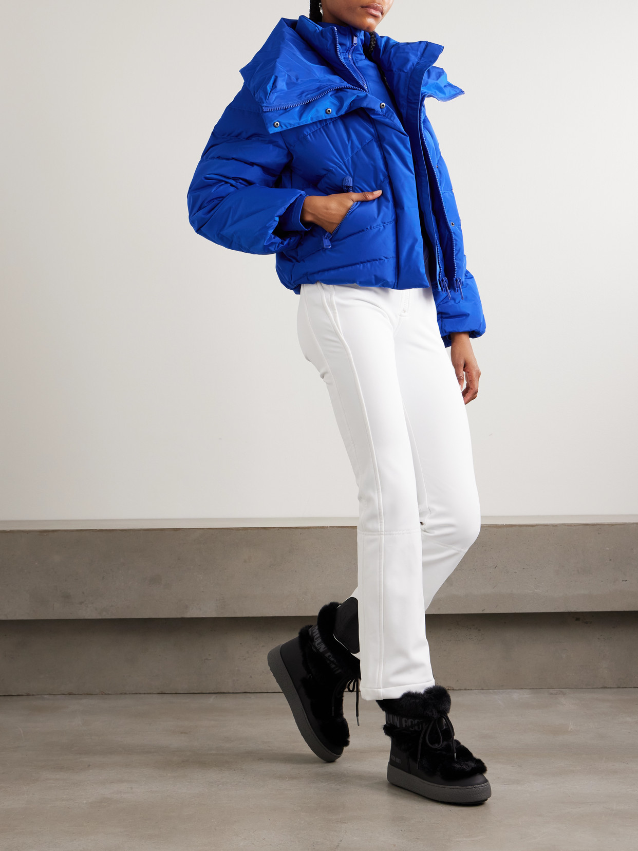 Goldbergh Liora Quilted Recycled Down Ski Jacket In Blue