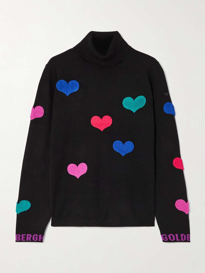 Goldbergh Bacio Appliquéd Knitted Turtleneck Sweater