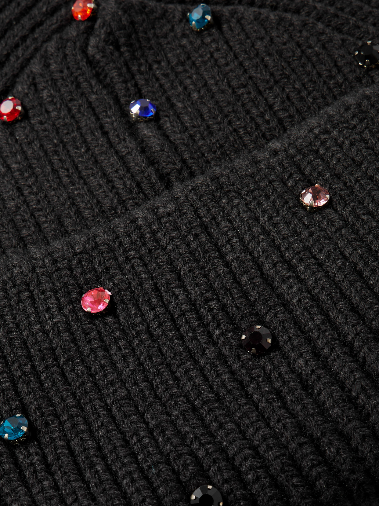 Goldbergh Dream Crystal-embellished Ribbed-knit Beanie In Black