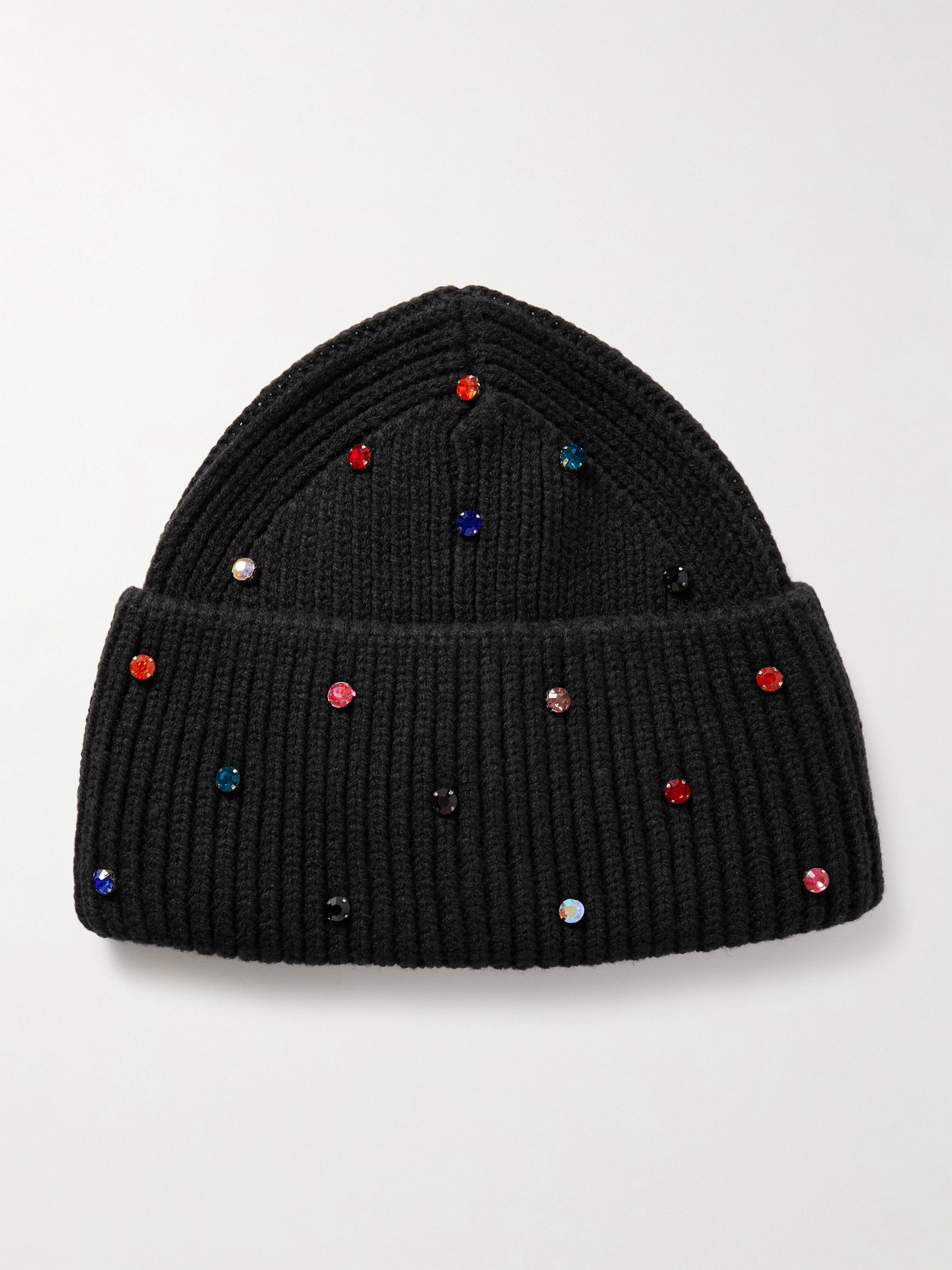 Goldbergh Dream Crystal-embellished Ribbed-knit Beanie In Black