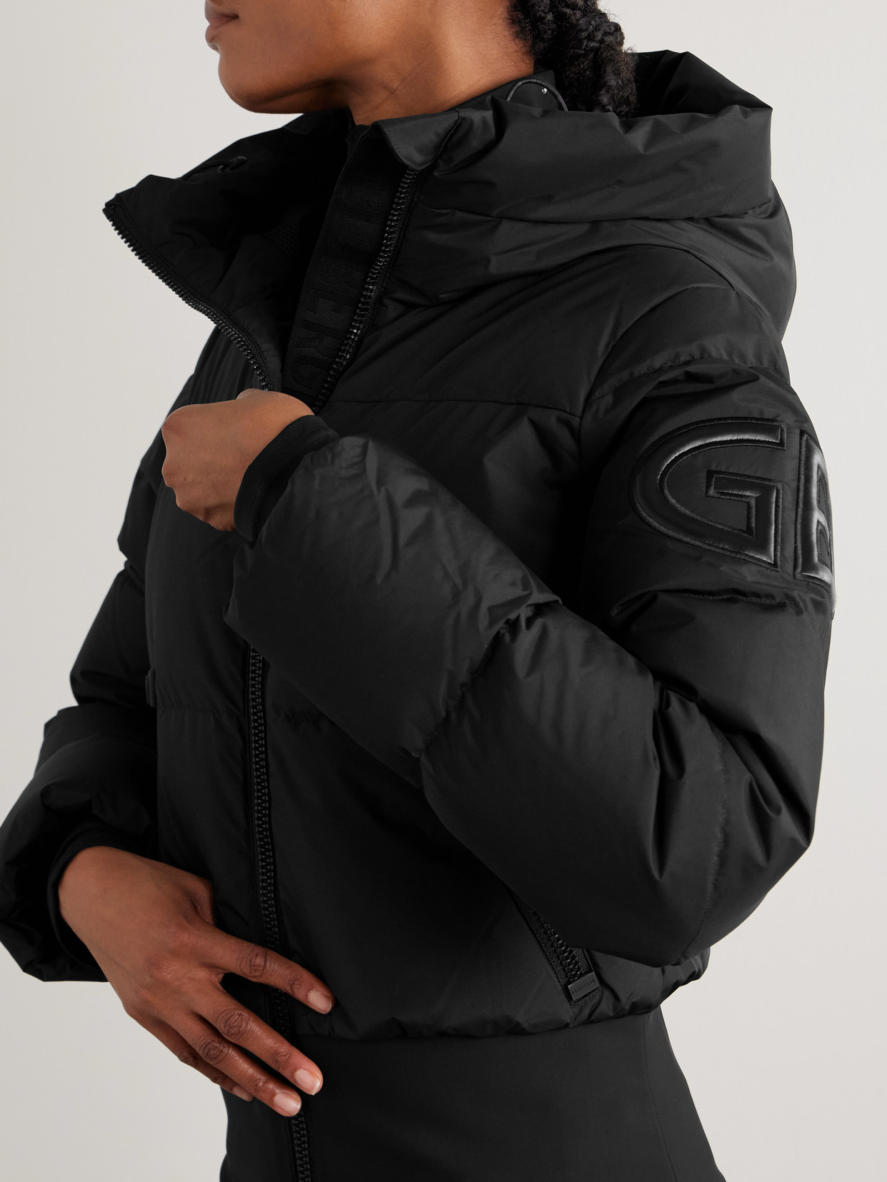 Goldbergh Village Hooded Quilted Down Ski Jacket In Black