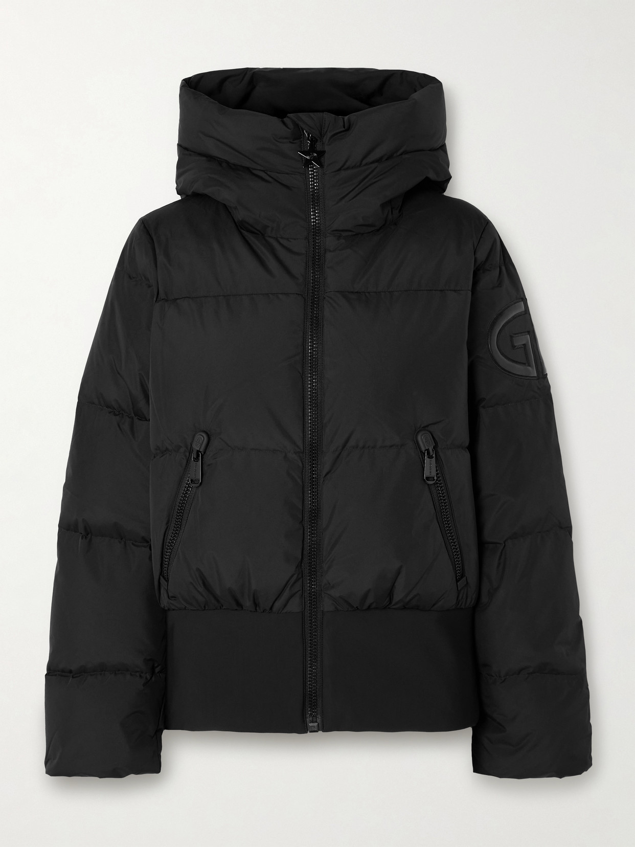 Goldbergh Village Hooded Quilted Down Ski Jacket In Black