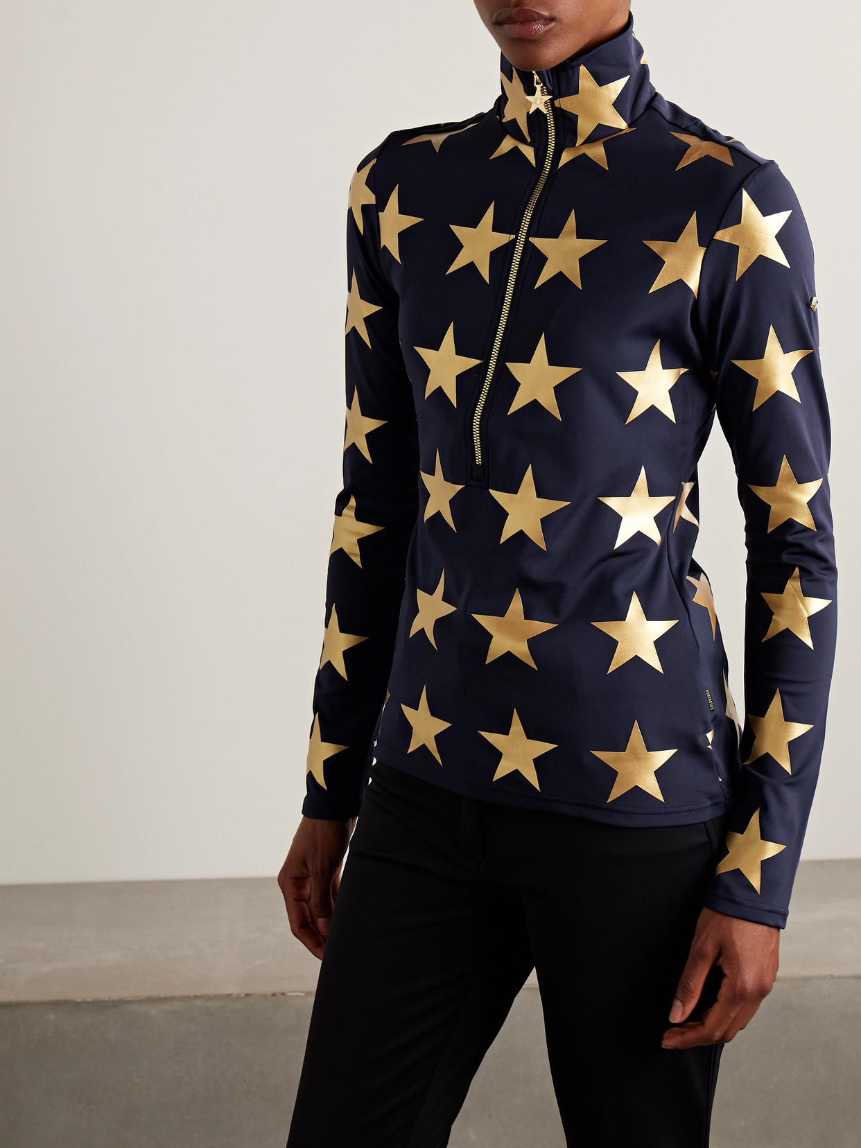 Goldbergh Lunaria Metallic Printed Stretch Recycled-jersey Base Layer In Multi