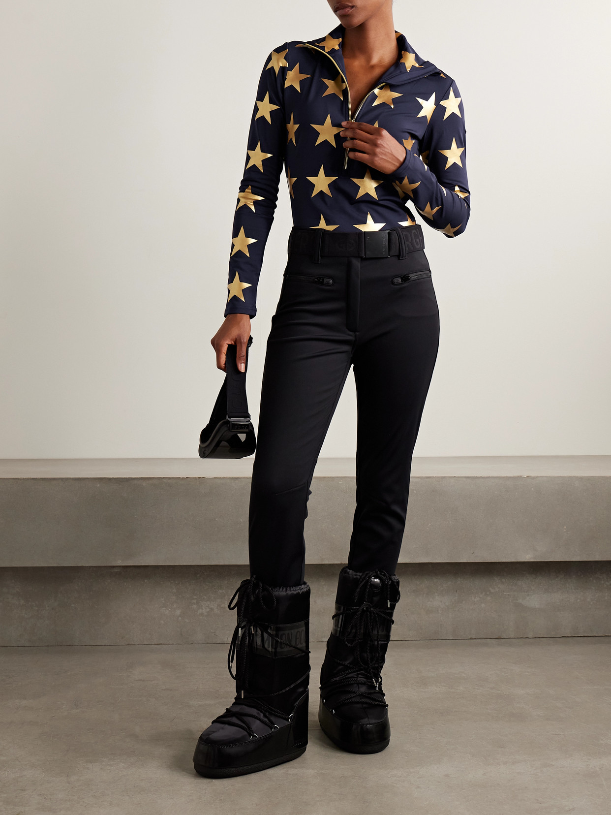 Goldbergh Lunaria Metallic Printed Stretch Recycled-jersey Base Layer In Multi