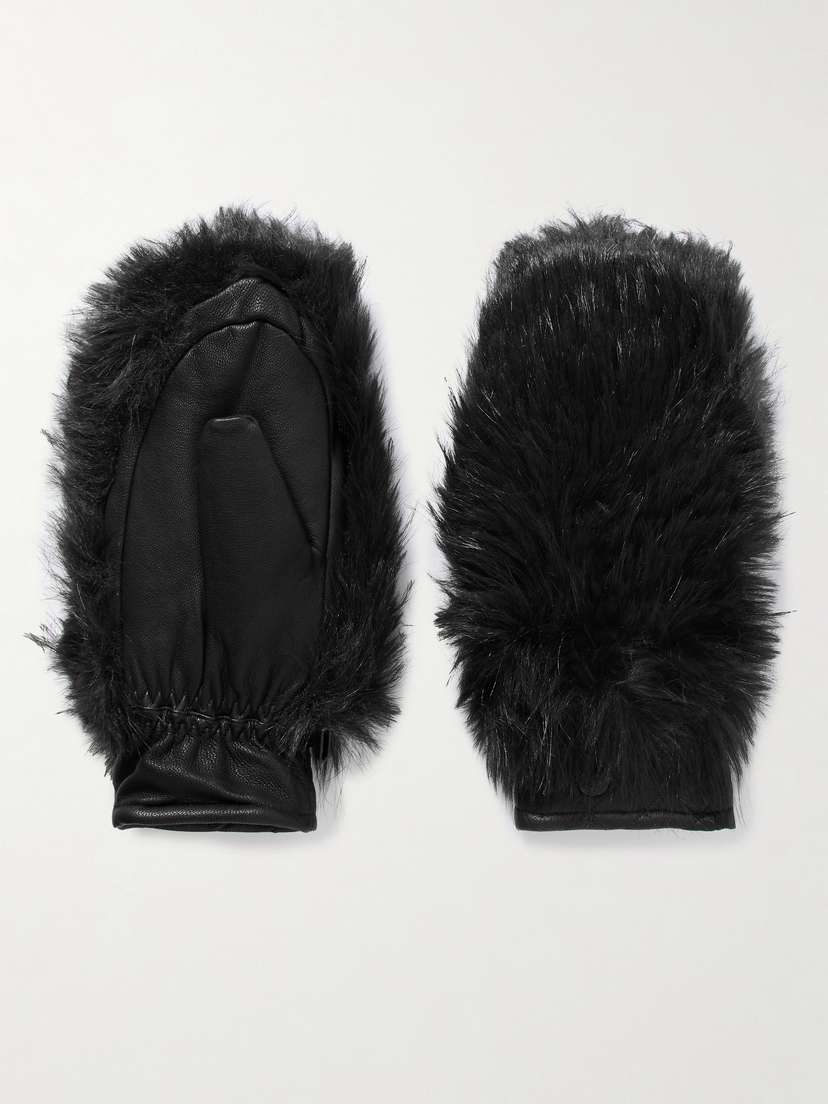 Goldbergh Hill Plush-trimmed Padded Leather Ski Gloves