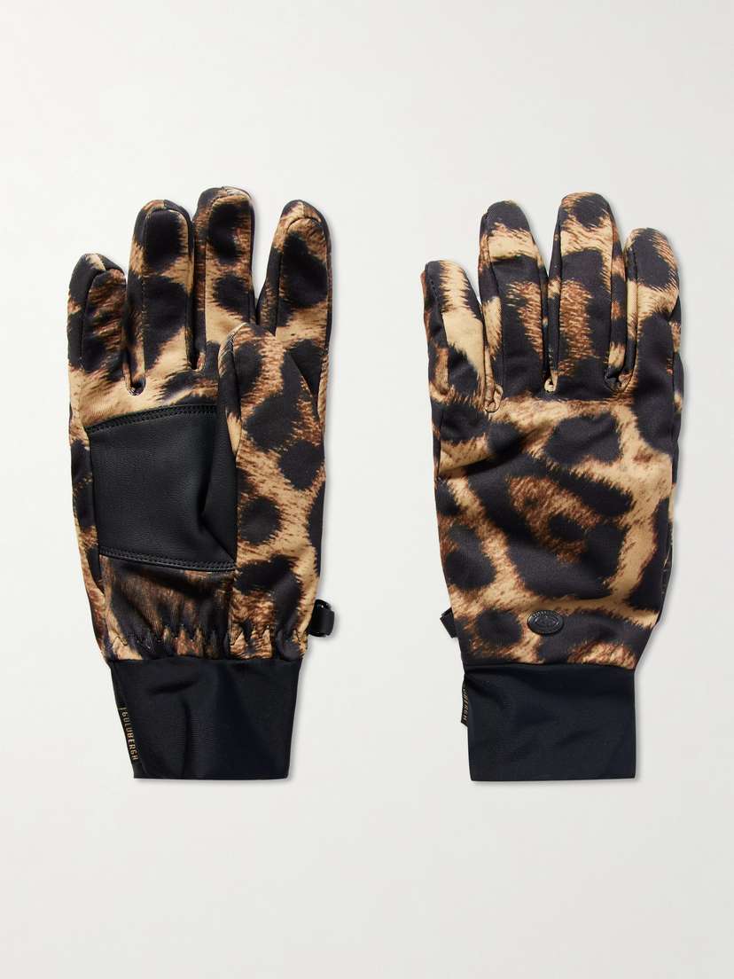 Goldbergh Softy Padded Jaguar-print Ski Gloves