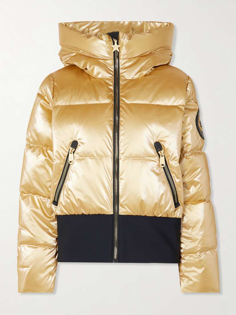 Goldbergh Bombardino Hooded Quilted Metallic Down Ski Jacket
