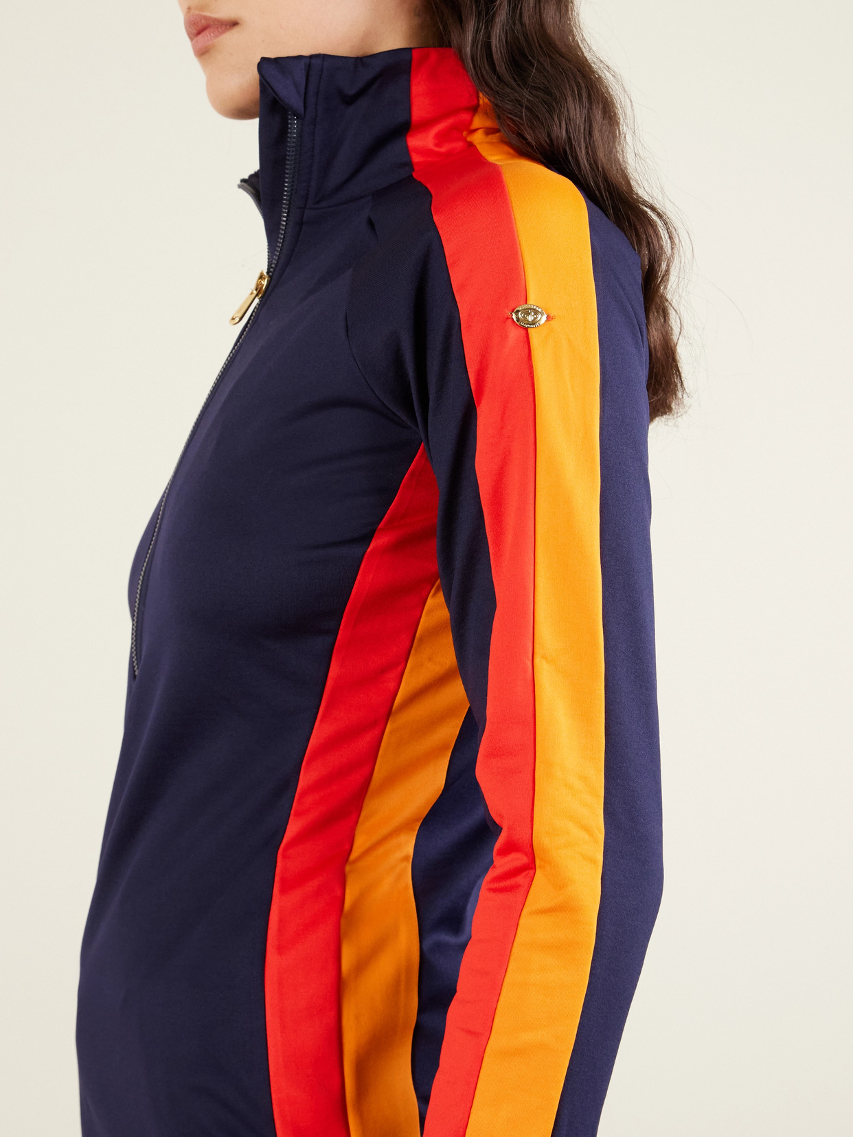 Goldbergh Fuoco Striped Recycled Stretch-jersey Base Layer In Blue