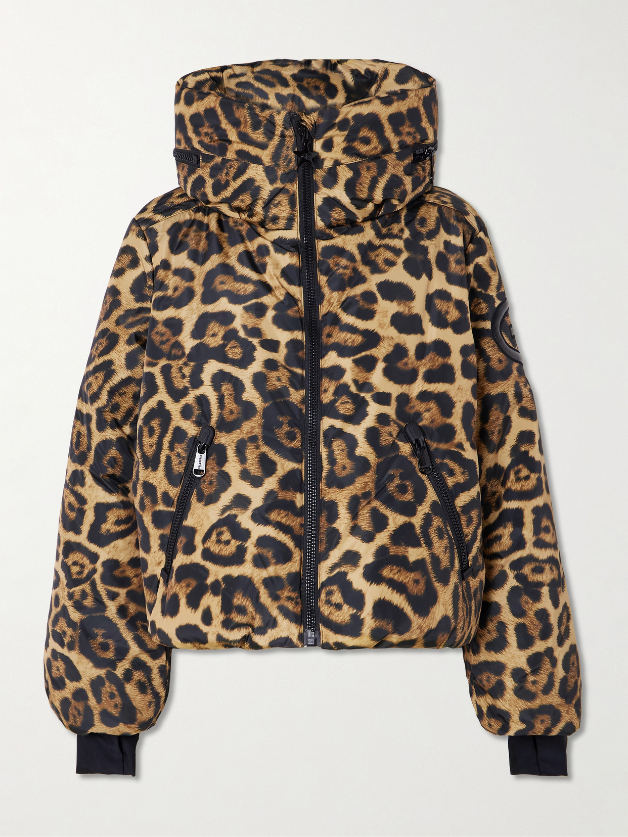 Goldbergh Pantera Leopard-print Hooded Padded Recycled Down Ski Jacket In Animal Print