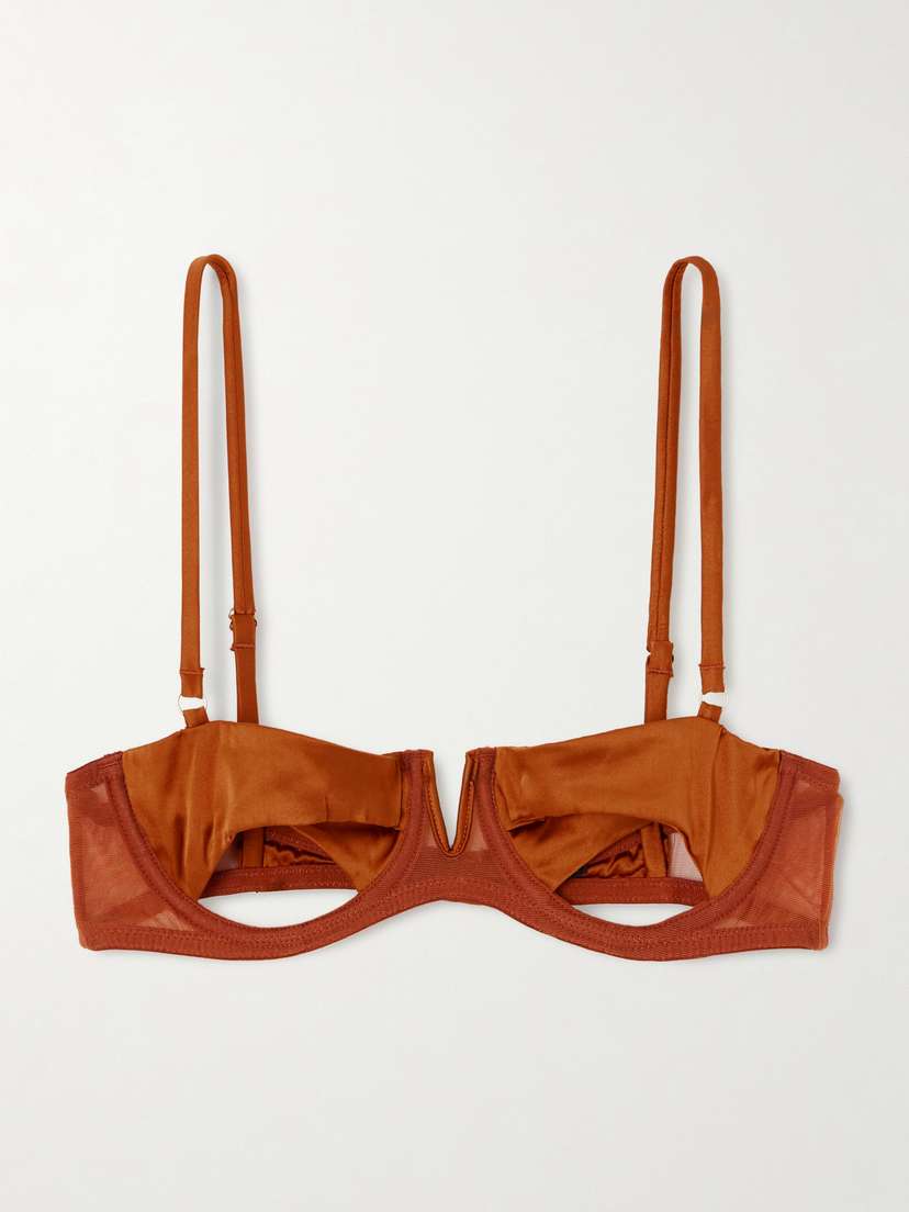 Kiki de Montparnasse Maxim Cutout Stretch-silk Underwired Balconette Bra