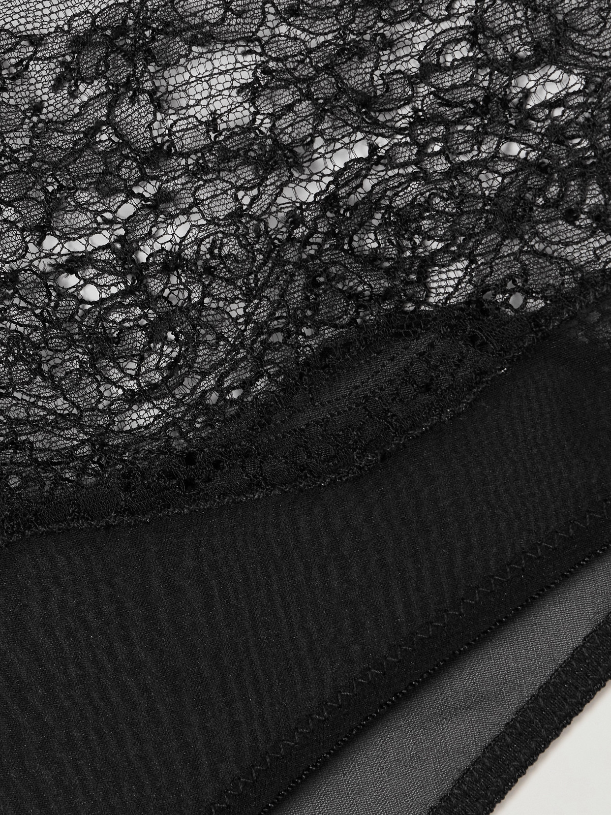 Kiki De Montparnasse La Follie Lace And Mesh Briefs In Black