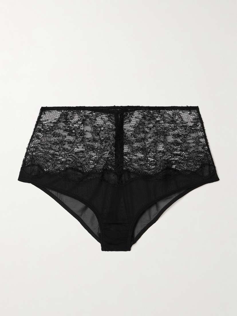 Kiki de Montparnasse La Follie Lace And Mesh Briefs
