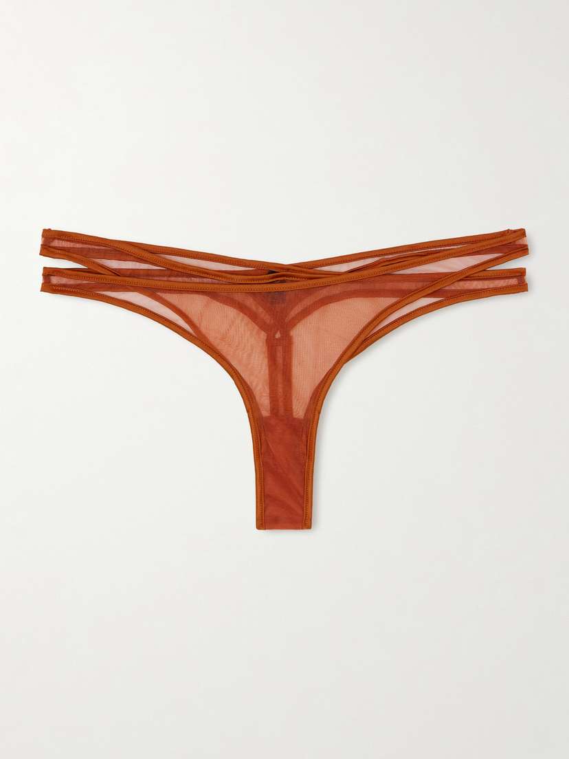Kiki de Montparnasse Maxim Cutout Layered Mesh Thong